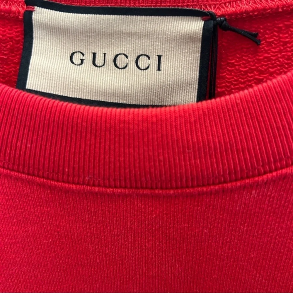 Men’s Gucci logo embroidered cotton jersey sweatshirt, size X L. made in Italy